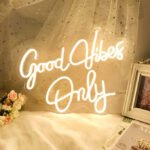 Good Vibes Only LED Neon Signs Light LED Art Decorative Sign Wall Decor, Home Decor for Wedding Party Kids Room Living Room House Bar Pub Hotel Beach (18 x 12 In) Warm White