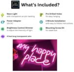 My Happy Place Neon Sign Led Light Up My Happy Place Sign For Wall Decor Pink Neon Lights Neon Letters Room Aesthetic Accessory