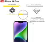 Tempered Glass Screen Protector for phone, 9H Hardness, High Transparency Screen Glass, (iphone 14 Plus)