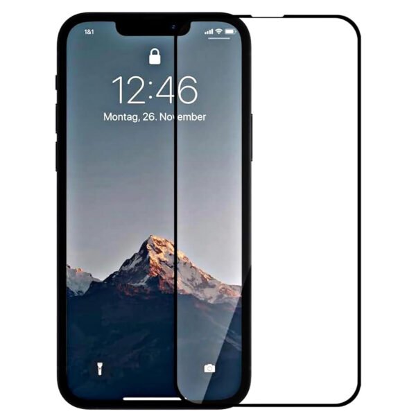 Tempered Glass Screen Protector Compatible For Iphone 13/13 Pro/14(Black) Edge To Edge Full Screen Coverage With Easy Installation Kit, Pack of 1