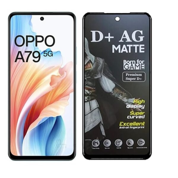 D+ Matte Tempered Glass With 18H Hardness For Oppo A79 5G | Full screen Coverage - 6.72 inch (PACK OF 1)