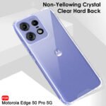 Shockproof Crystal Clear Motorola Moto Edge 50 Pro 5G Back Cover Case | 360 Degree Protection | Hard Clear Back |