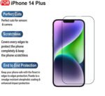 Tempered Glass Screen Protector for phone, 9H Hardness, High Transparency Screen Glass, (iphone 14 Plus)