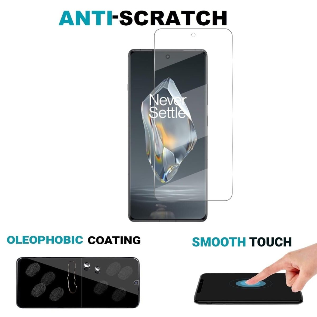 3in1 Combo Screen Protector for OnePlus 12R 5G Anti Scratch Front & Back Guard + Camera Lens Nano Glass - | Front & Back + Camera Guard