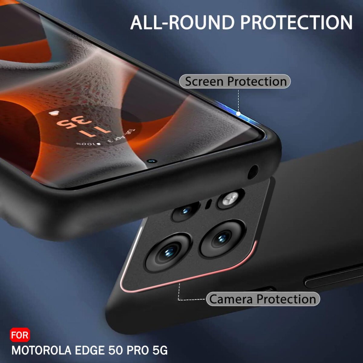 Sleek Back Cover Case for Motorola Moto Edge 50 Pro 5G | Slim Fit Protective Design | Ultra Matte Finish | Camera