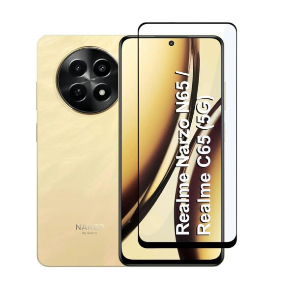 Realme Narzo N65 / Realme C65 (5G) Tempered Glass | Screen Protector Full HD Quality Tempered Glass Black (Pack of 2)