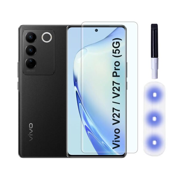 Vivo V27 Pro/Vivo V27 (5G) UV Tempered Glass | Screen Protector Full HD Quality UV Tempered Glass Edge to Edge Screen