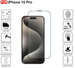 iPhone 15 Pro Tempered Glass | Screen Protector Full HD Quality Tempered Glass Anti-Scratch Edge Installation Kit (Black)