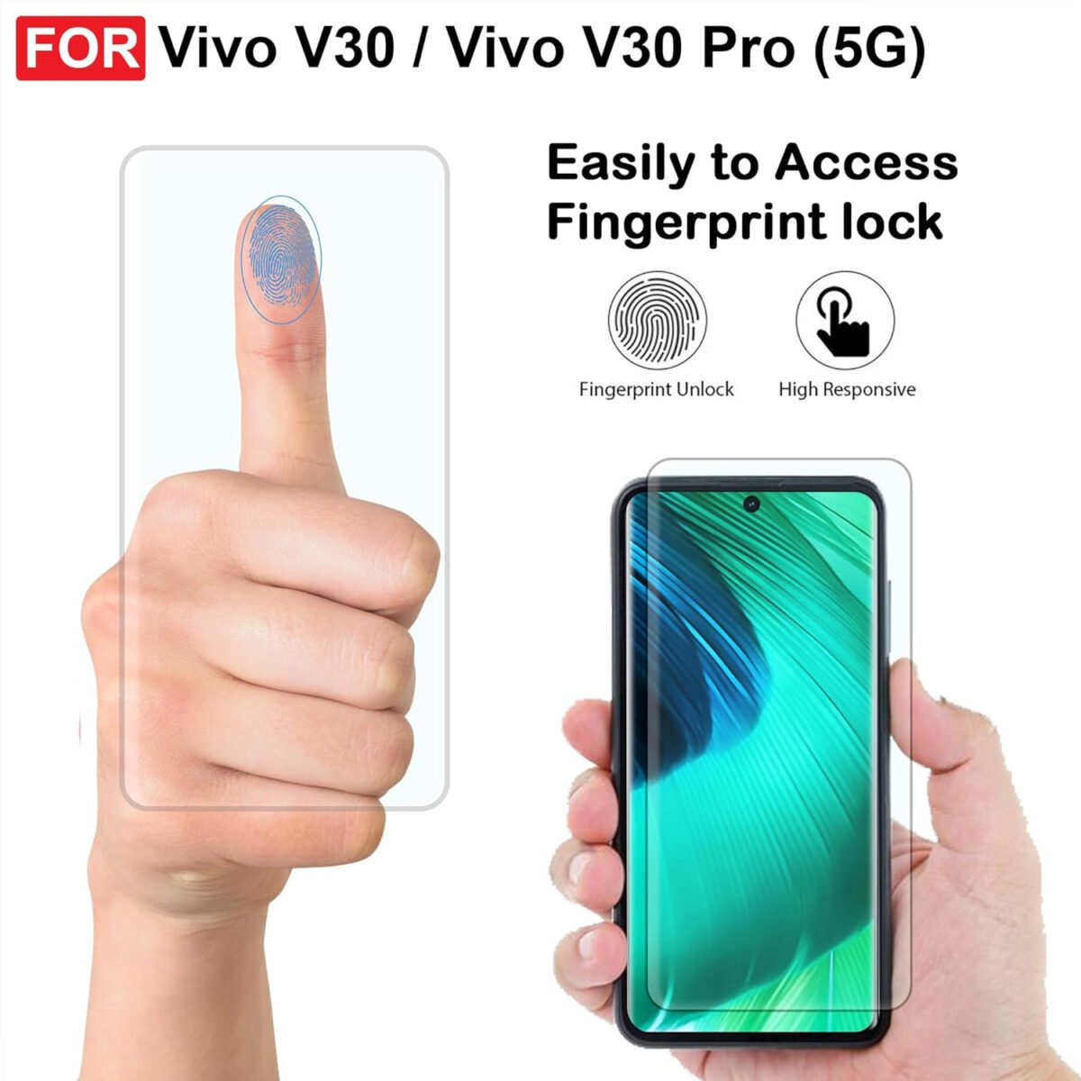 Vivo V30 / Vivo V30 Pro (5G) UV Tempered Glass | Screen Protector Full HD Quality UV Tempered Glass Edge to Edge Screen