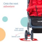 LuvLap Baby Stroller/Pram for 0 to 3 Years, New Born/Toddler/Kid, Lightweight, Adjustable Backrest, 360? Swivel Wheel,