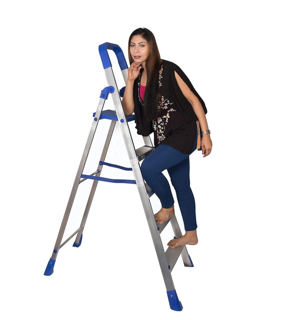 Blue Maple 5 Step Light Weight Aluminium Heavy Duty Folding Ladder