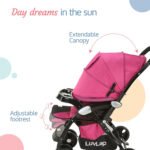 LuvLap baby stroller, Pram for baby with 5 point safety harness, Spacious Cushioned seat with Multi level seat recline,