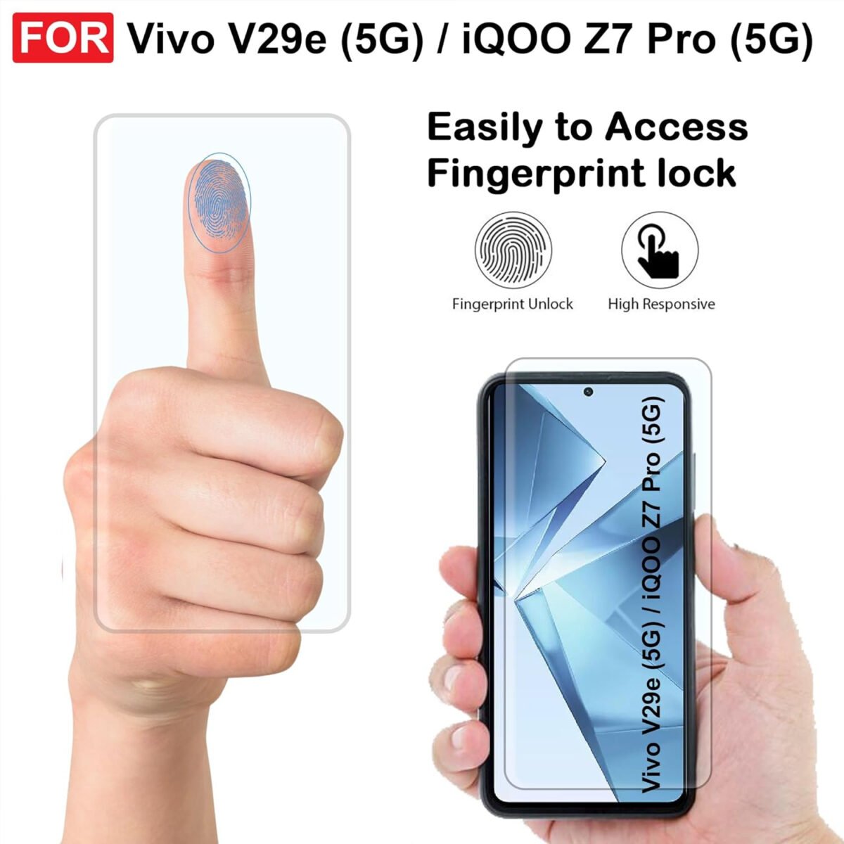 Vivo V29e (5G) / iQOO Z7 Pro (5G) UV Tempered Glass | Screen Protector Full HD Quality UV Tempered Glass Edge to Edge