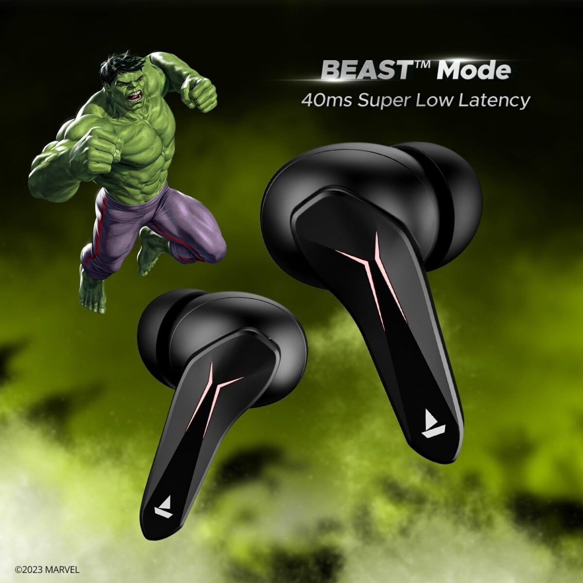 boAt Immortal 121 Hulk Edition in Ear TWS Gaming Earbuds with Beast Mode(40ms Low Latency), 40H Playtime, ASAP Charge (4 color options)