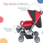 LuvLap Baby Stroller/Pram for 0 to 3 Years, New Born/Toddler/Kid, Lightweight, Adjustable Backrest, 360? Swivel Wheel,