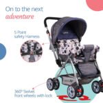 LuvLap Baby Stroller / Pram for 0 to 3 Years, New Born /Toddler / Kid, 5 Point Safety Harness, Adjustable backrest,