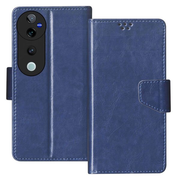 Vivo V40 Pro 5G / Vivo V40 5G Flip Cover Back Cover Case with Magnatic Closure | Inbuilt Stand | Card & Money Pocket