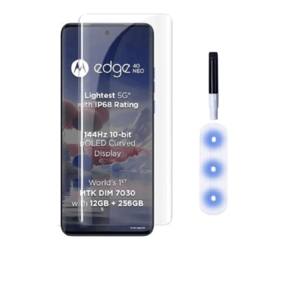 Tempered Glass Screen Protector Compatible for Motorola Edge 40 Neo 5G with Edge to Edge Full Coverage UV and Easy