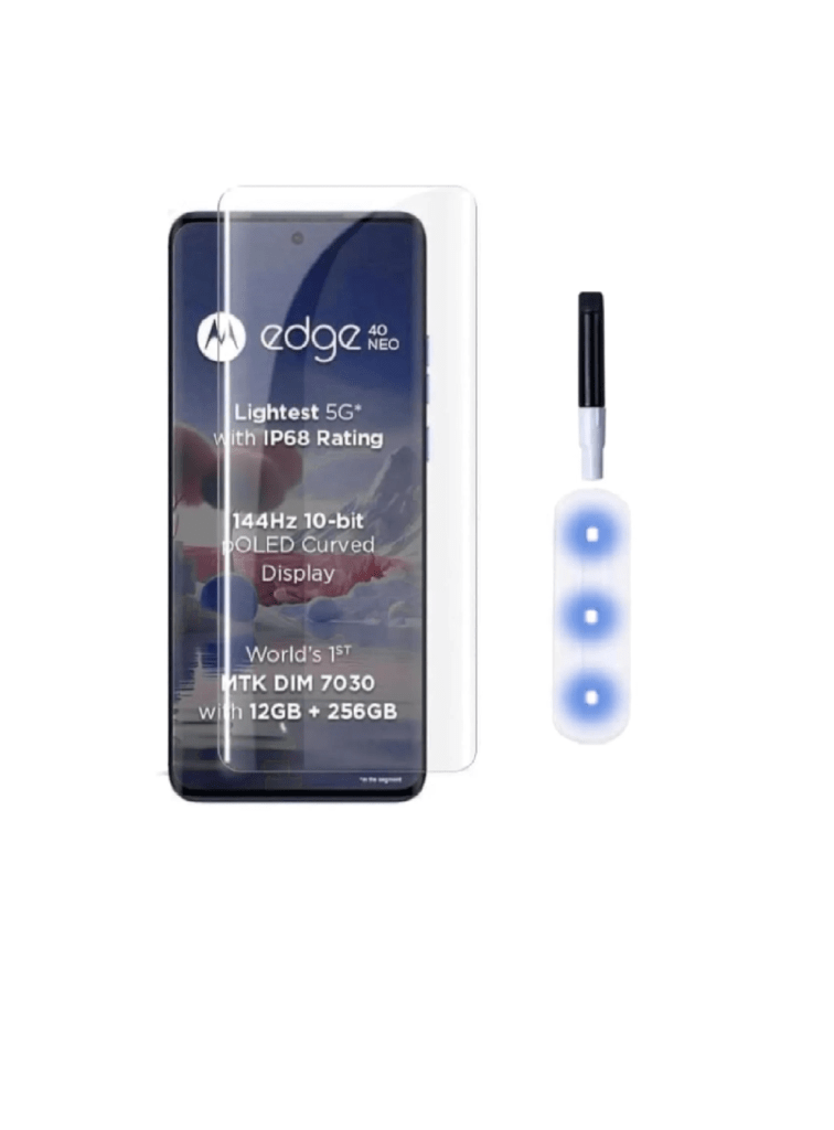 Tempered Glass Screen Protector Compatible for Motorola Edge 40 Neo 5G with Edge to Edge Full Coverage UV and Easy