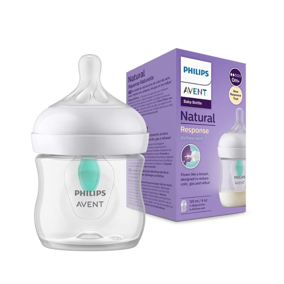 Philips Avent Natural Response 3.0 Baby Bottle 125ml With Airfree Vent (SCY670/01)