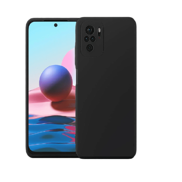 Redmi Note 10 / Note 10S Back Cover | Camera Bump Protection & Ultra Slim | Matte Soft Silicon Shock Proof Rubberised Back Case Cover (Black)