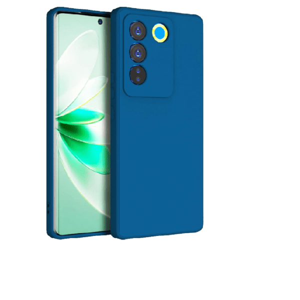 Back Cover for Vivo V27 (5G) / Vivo V27 PRO (5G) | Slim Silicone with Soft Lining Shockproof Full Body Bumper Case (Blue)