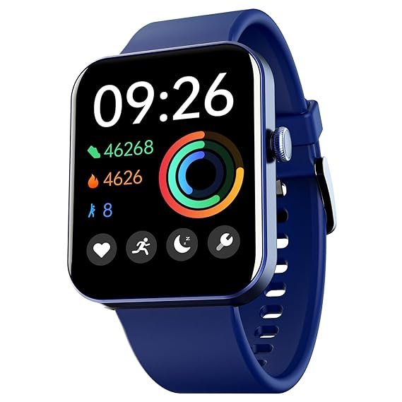 boAt Wave Leap Call Smart Watch w/ 1.83" (4.6 cm) HD Display, Advanced Bluetooth Calling, IP68, HR & SpO2, Metallic Design, Weather Forecasts (Deep Blue)