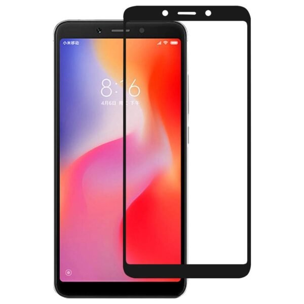 SuperX Designed for Xiaomi Redmi 6 Screen Protector Tempered Glass Guard, Full Glue HD+ 11D Clear Easy Install 9H Hardness Case Friendly - (Pack Of 2)