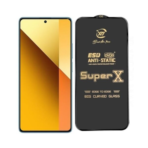 Super X Tempered Glass Screen Protector for Redmi Note 13 5G (Black)- (Pack of 2)