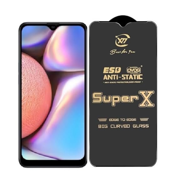 Super X Tempered Glass Screen Protector for Samsung Galaxy A10 -Pack of 2 (Black)