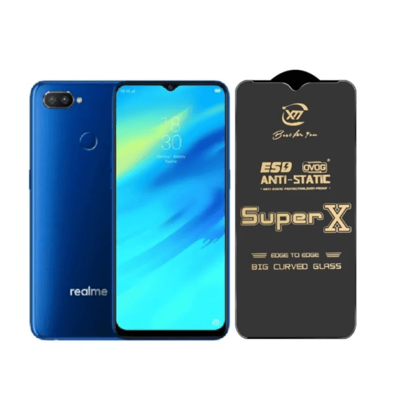 Super X Tempered Glass Screen Protector for Realme 2 Pr (Black) - (Pack of 2)