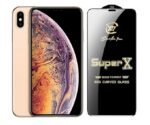 Super X Tempered Glass Screen Protector for Apple IPhone Xs Max (Black) - (Pack of 2)