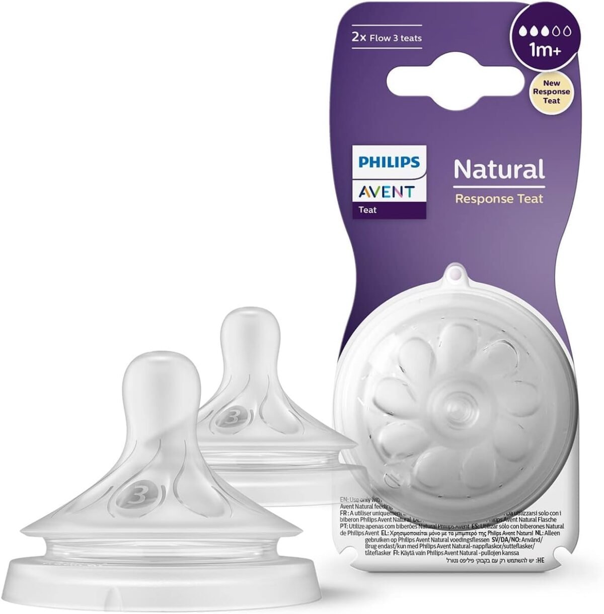 Philips Avent Natural Response Teat for 1 Month+ Babies SCY963/02- Twin Pack ‎(1 - 3 months)