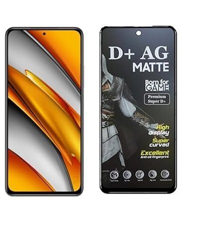 D+ Matte Tempered Glass With 18H Hardness For Poco F3 Smartphone |  Full Screen Coverage-6.67 Inch (Pack Of 1)