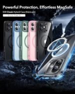 iPhone 16 Case, Compatible with MagSafe, Shockproof Military-Grade Protection, Classic Hybrid Case (HaloLock), Frosted (Black)