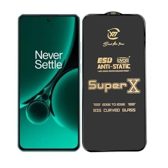 Super X Tempered Glass Screen Protector for Oneplus Nord CE 3 5G (Black) - (Pack of 2)