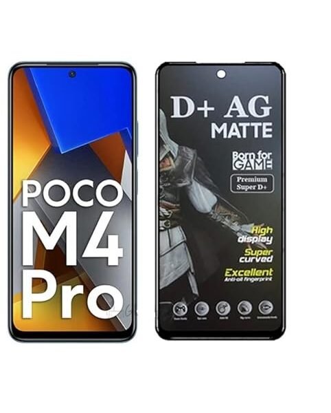 D+ Matte Tempered Glass With 18H Hardness For Poco M4 Pro 4G Smartphone (Pack Of 1)