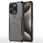 Crystal Clear Transparent Back | Ultra Hyrbid | Full Camera Protection | Raised Edge | Bumper Back Case for iPhone 16 Pro (Black)