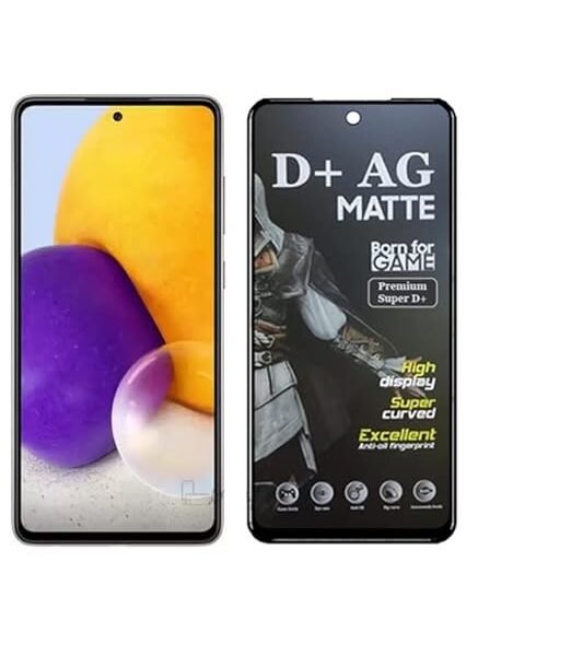 D+ Matte Tempered Glass With 18H Hardness For Samsung Galaxy A72 Smartphone | Full Screen Coverage | If Received Damaged-6.7 Inch (Pack Of 1)