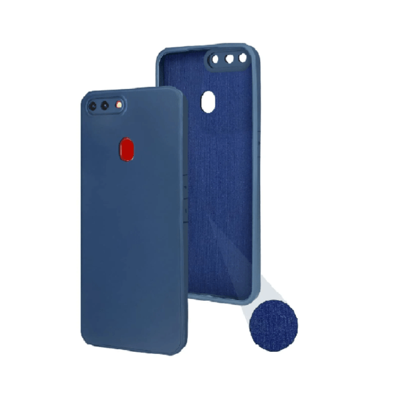 Back Cover Case for Oppo A5 | Oppo A5s (Matte Finish Silicone with Inside Fiber Cloth |Blue)