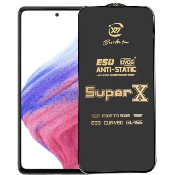 Super X Tempered Glass Screen Protector for Samsung Galaxy A53 - Pack of 2 (Black)