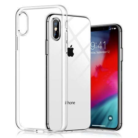 iPhone Xs Max Clear Case | Soft Flexible Slim-Fit | Full Body 360 Protection Shock Proof TPU Back Cover (Transparent)