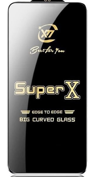 Premium Edge to Edge Super X Tempered Glass Screen Protector for Oppo A52 - (Black) Pack of 2