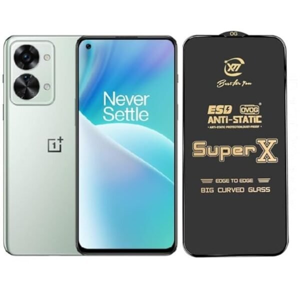 Super X Tempered Glass Screen Protector for Oneplus Nord 2T 5G (Black)- (Pack of 2)