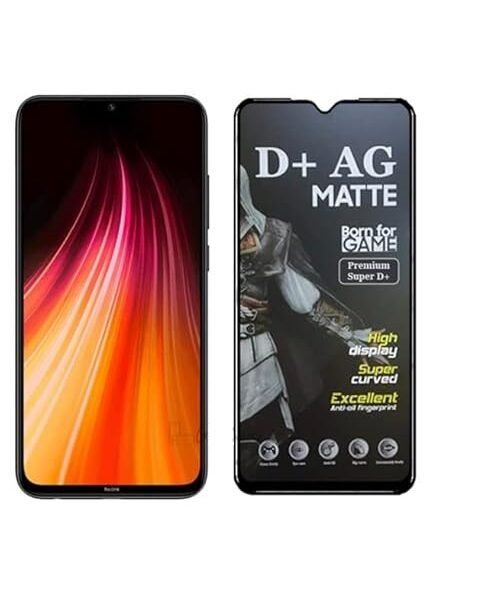 D+ Matte Tempered Glass With 18H Hardness For Redmi Note 8 Smartphone |  Full Screen Coverage. If Received Damaged-6.3 Inch (Pack Of 1)