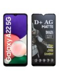 D+ Matte Tempered Glass With 18H Hardness For Samsung Galaxy A22 5G Smartphone (Pack Of 1)