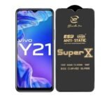 Premium Edge to Edge Super X Tempered Glass Screen Protector for Vivo Y19 -  (Black) Pack of 2