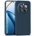 Back Cover for Realme 12 Pro 5G | 12 Pro Plus 5G | P1 Pro 5G Ultra Slim Soft Rubberised Case | Inner Velvet Fabric Lining | Matte Silicone Flexible Mobile Case | Camera Protection - Blue