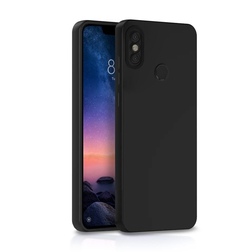 Mi Redmi Note 6 Pro Back Cover Soft Matte Liquid Silicone TPU | Camera Protection | Shockproof Slim Back Case for Mi Redmi Note 6 Pro (Black)