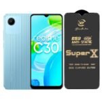 Premium Edge to Edge Super X Tempered Glass Screen Protector for Realme C31 - (Black) Pack of 2